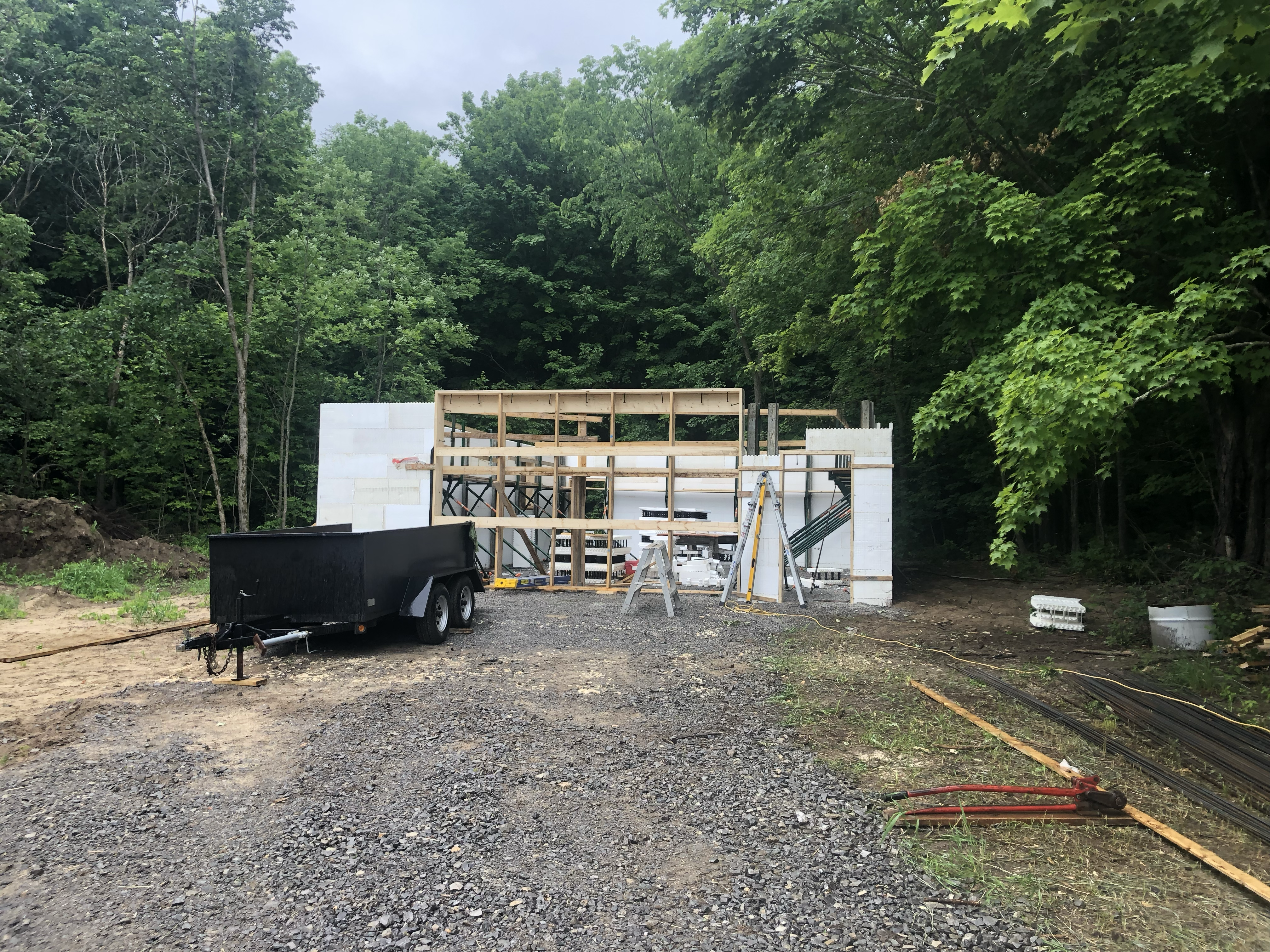 large custom ICF (insulated concrete forms) garage